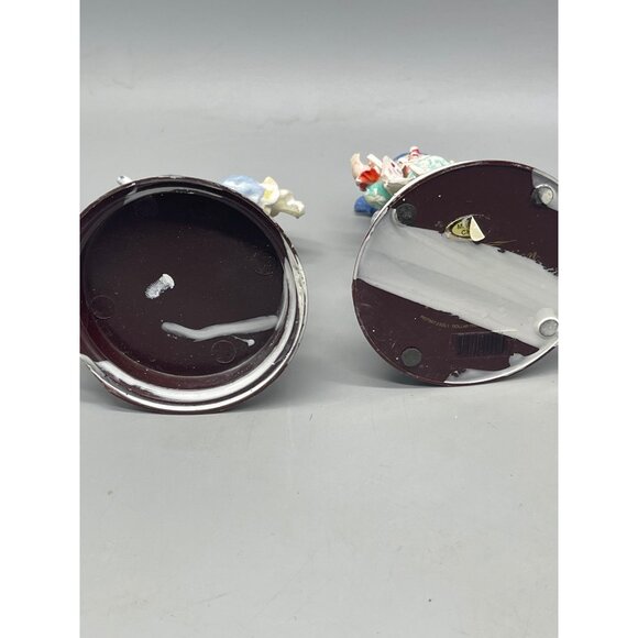 collectible clown set of 2 figurines plastic cards floral ball  6" tall READ - Picture 4 of 5